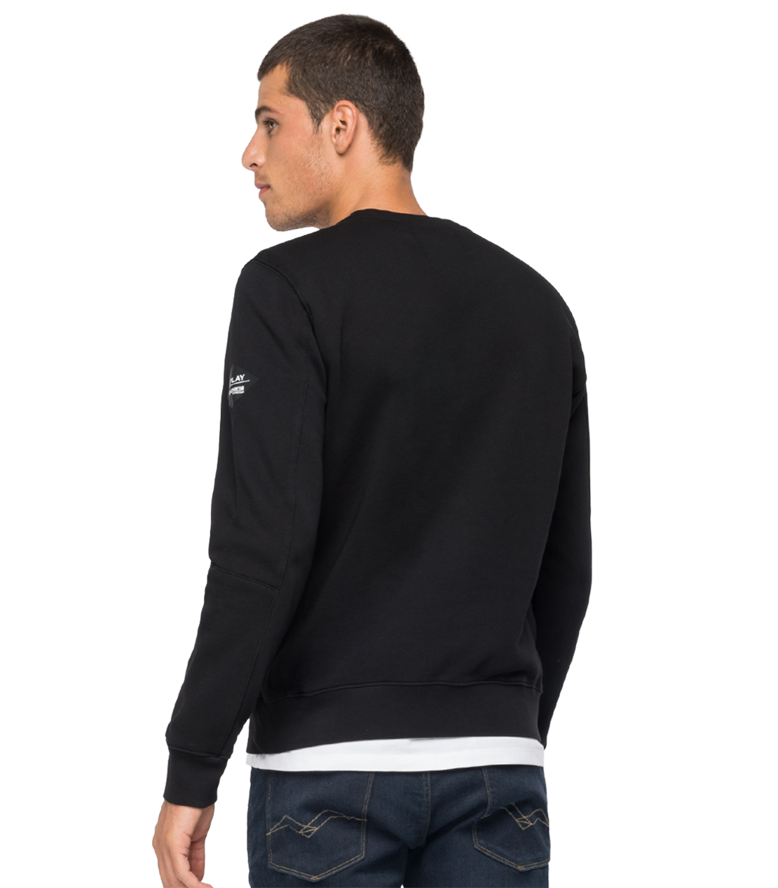 コットンクルーネック スウェットシャツ REPLAY FOR HUSQVARNA 詳細画像 ブラック 2